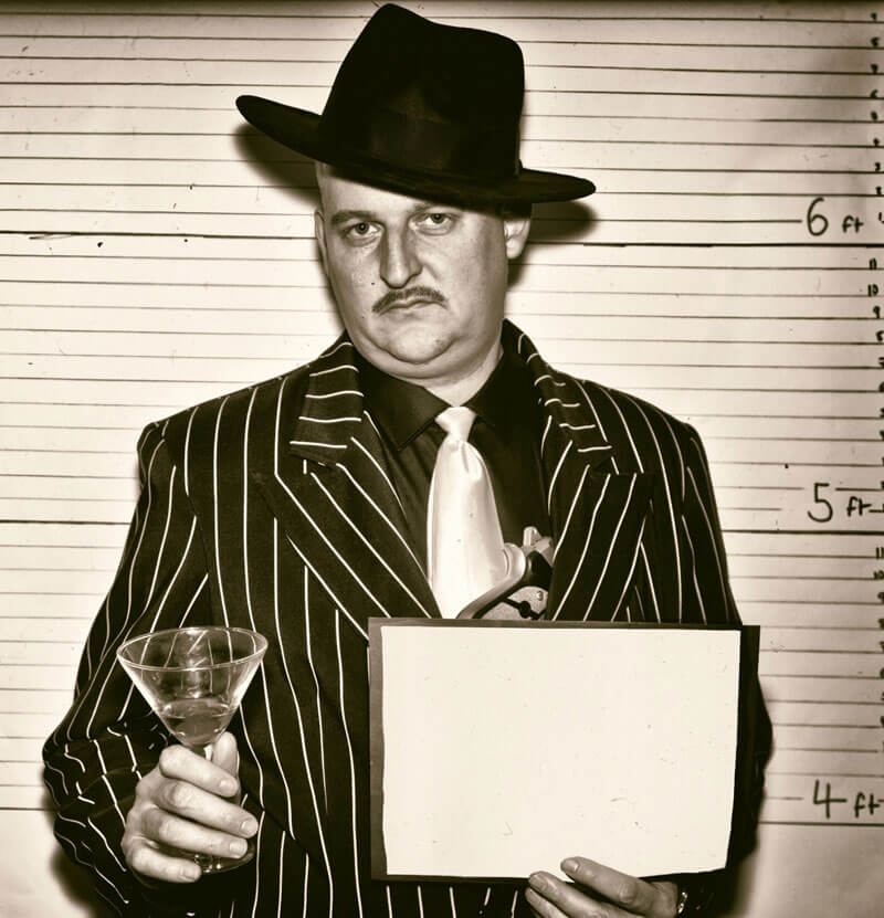 A 1950s ganger man in a police line up